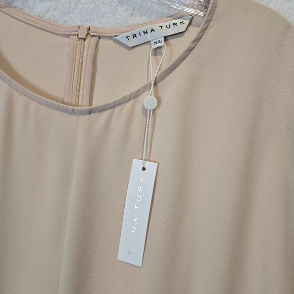 Trina Turk Womens Belted Minimalist Midi Event Work Dress Sz XL Flowy Preppy - Picture 10 of 12